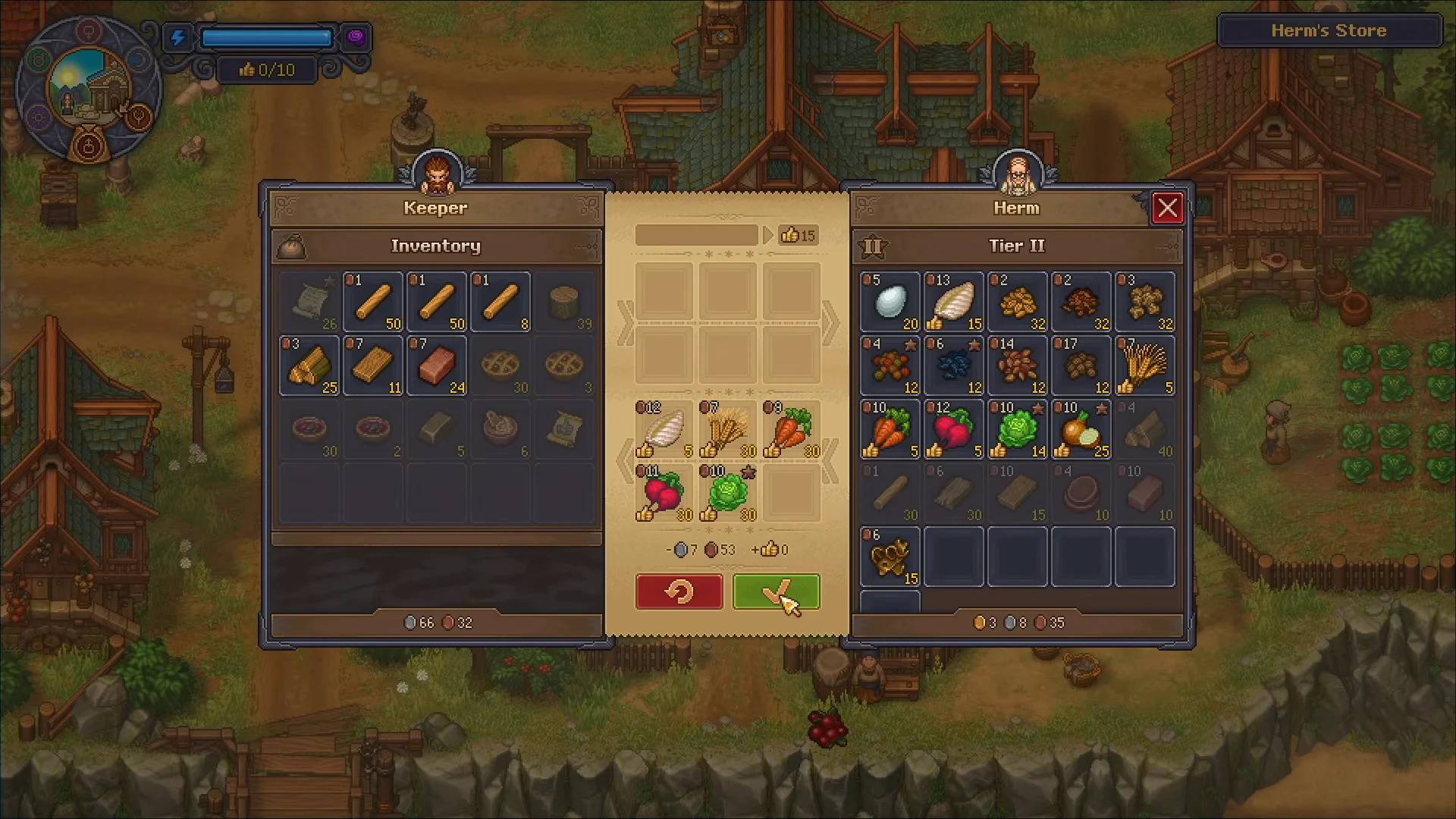 Trading crops and fish at the village shop