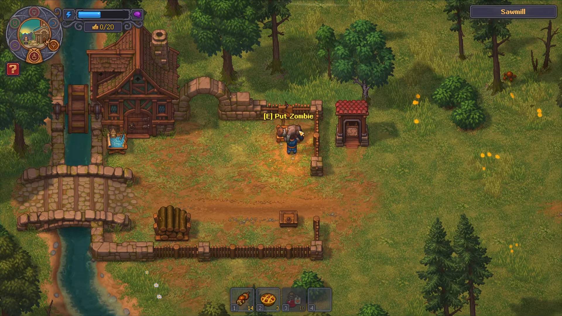 Placing a zombie at the sawmill work area