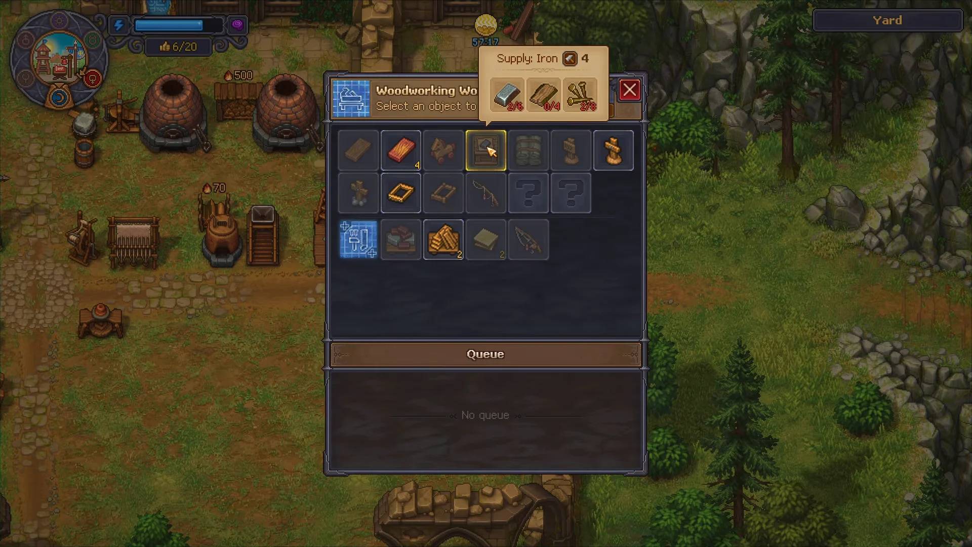 Iron supply crate recipe at a woodworking bench